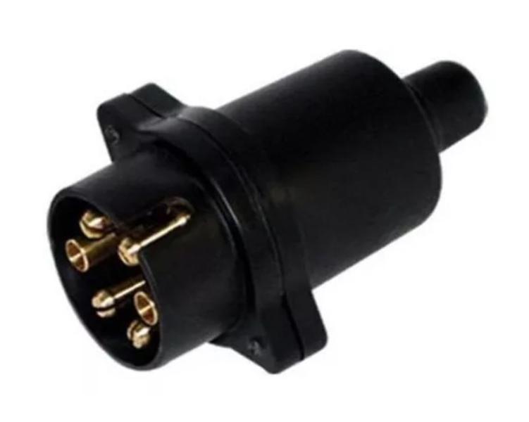 Imagem de Tomada Plug Macho Para Engate De Carretinha 6 pinos Preto -Engatcar