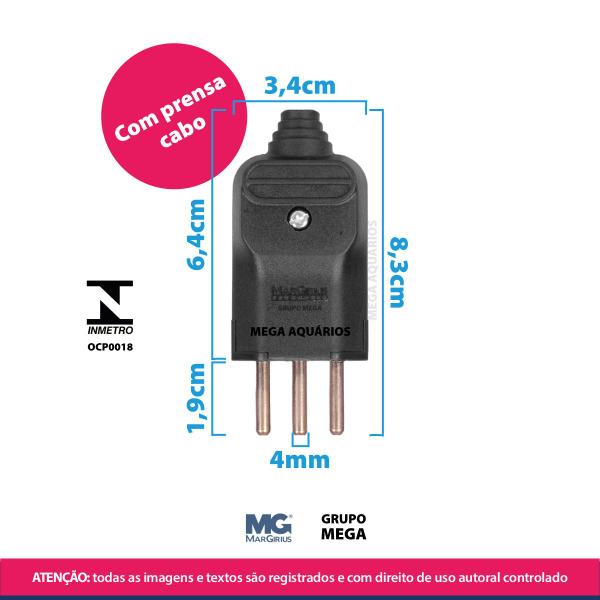 Imagem de tomada plugue Margirius 2P+1T 10a kit 2