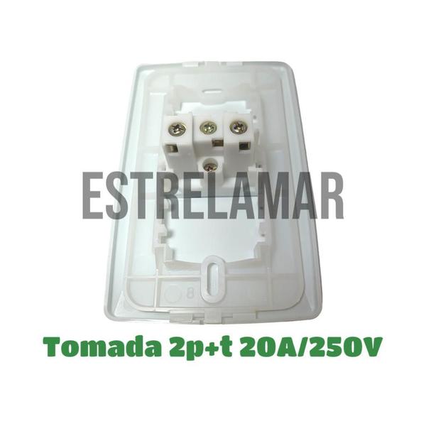 Imagem de Tomada Simples Branca 20a 250v 2p+t