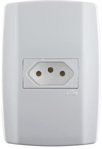 Imagem de Tomada Slim Horizontal 20A 250V Branca Ilumi 80151