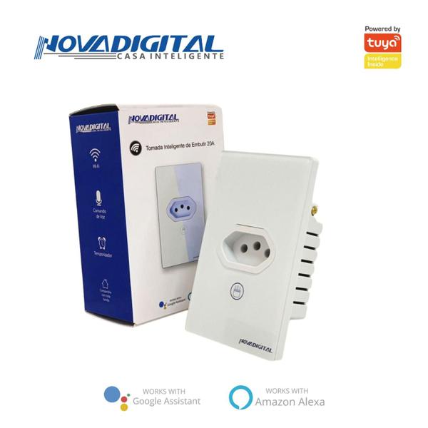 Imagem de Tomada Smart de Embutir Wi-fi 20a Com Medidor De Consumo