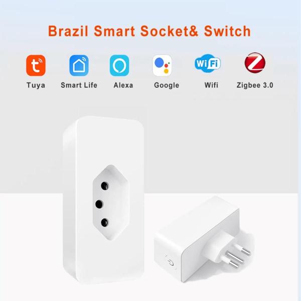 Imagem de Tomada Smart Inteligente Wifi Plug Temporizador Smart Life Tuya APP Controle Celular