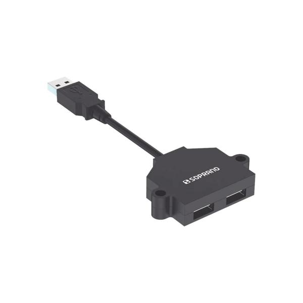 Imagem de Tomada Sobrepor Para Móveis Com 2 Usb Preta 2,0A