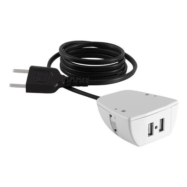 Imagem de Tomada Sonic 2Usb Fixo Cabo 1,7M Branco Qm 34800.02