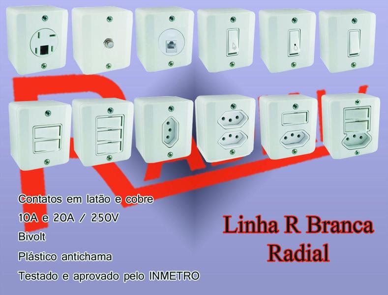 Imagem de Tomada Telefone Padrão + Modular Sistema X Branco Radial