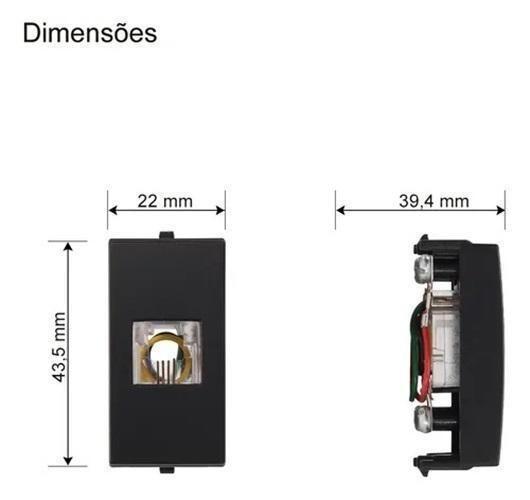 Imagem de Tomada Telefone Rj11 4 Fios Ebony Infiniti Margirius