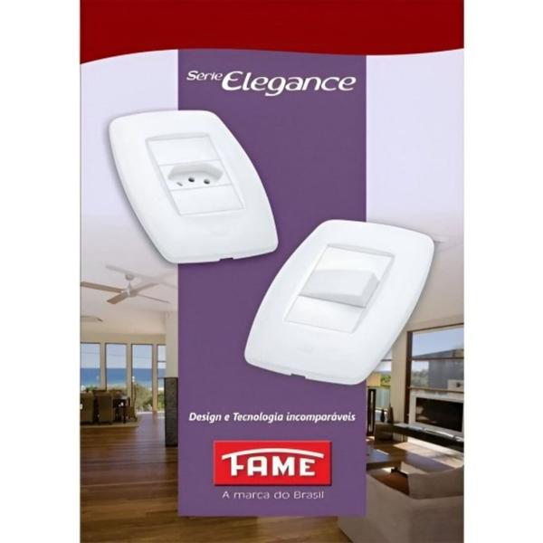 Imagem de Tomada tripla 10a/250v com placa 4x2 Fame Elegance 3 unidades