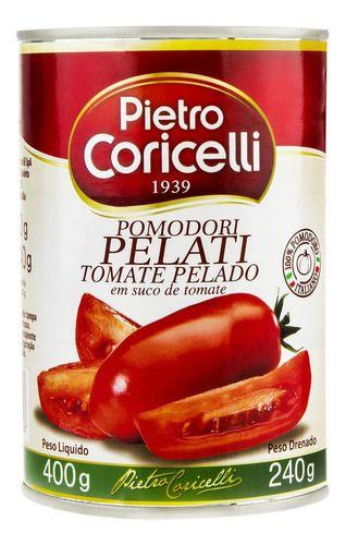 Tomate Pelado Em Suco Pietro Coricelli Vegano Kit 3 X 400g Imagem de Tomate Pelado Em Suco Pietro Coricelli Vegano Kit 3 X 400g
