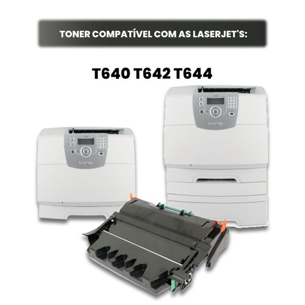 Imagem de Toner 64018hl Lexmark Preto 21k T640 T642 T644 21k Original