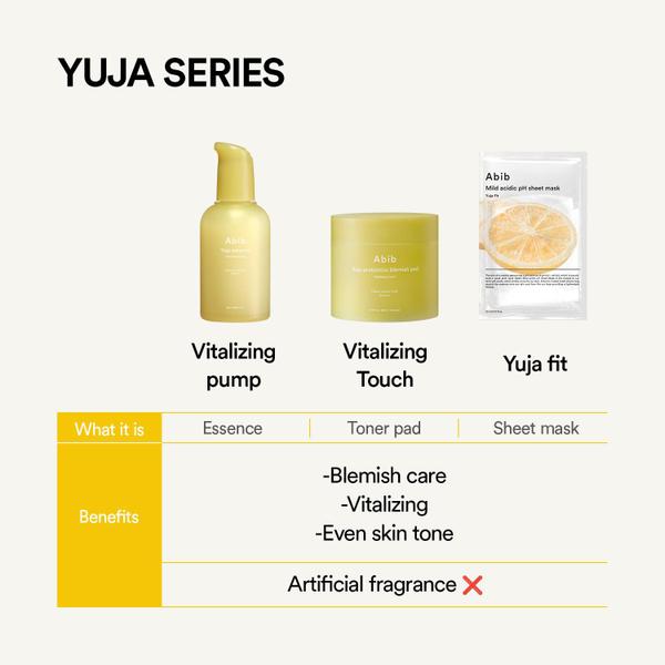 Toner Abib Yuja Probiotics Blemish Pad Vitalizing Touch 60 Pads Imagem de Toner Abib Yuja Probiotics Blemish Pad Vitalizing Touch 60 Pads