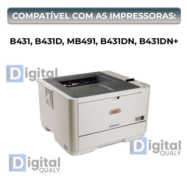 Imagem de Toner B431 B491 Compatível C/ Okidata B411 MB431 B431 B431+ MB491