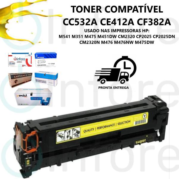 Imagem de Toner CC532A CF382A CE412A M351 M375 M451 M471 M475 - Amarelo - 2.8k Compatível