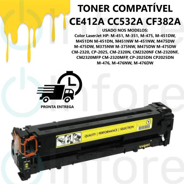 Imagem de Toner Ce412a Amarelo Compativel M351 M451 M375 M475