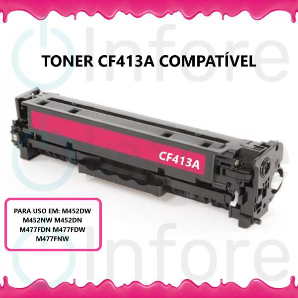 Imagem de Toner Cf413a 413a Compatível M452dw M452dn M477fdw Magenta