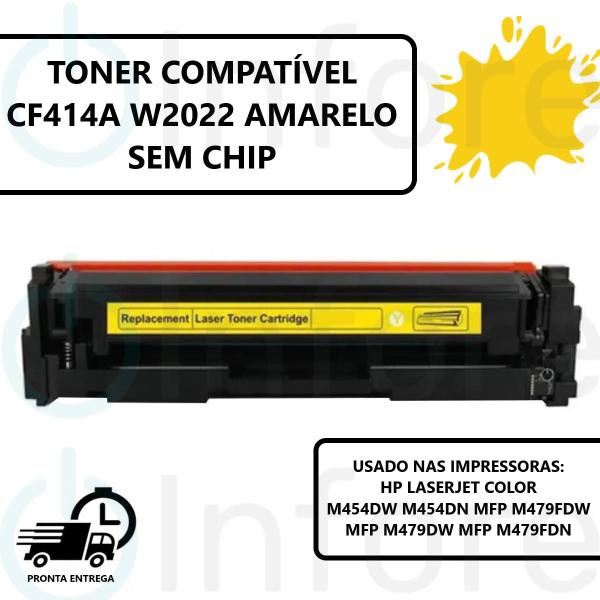 Imagem de Toner Cf414a W2022 414a Sem Chip  M454DW M454DN M479FDW M479DW M479FDN Amarelo