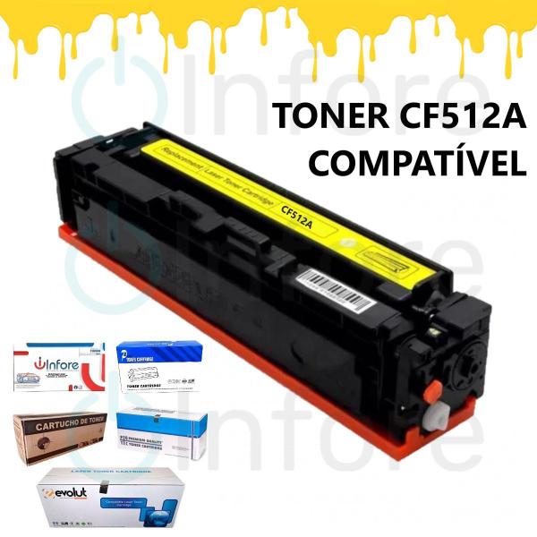 Imagem de Toner Cf512a 512a Compatível C/ Impressora M154 M180 M181 154A 154NW 180N 180NW 181FW Amarelo