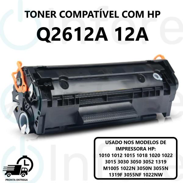 Imagem de Toner Compatível 12A Q2612A P/ 1010 1012 1015 1018 1020 1022 3015 3030 3050