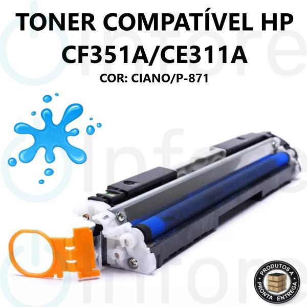 Imagem de Toner Compatível ce311a Cf351a Ciano Para M175 M275 CP1020 CP1025 M175A M175NW CP1025NW CP1020WN