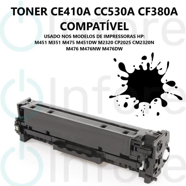 Imagem de Toner Compatível Ce410a Cc530a Cf380a M476 M476NW M476DW CM2320 CP2025 CM2320N