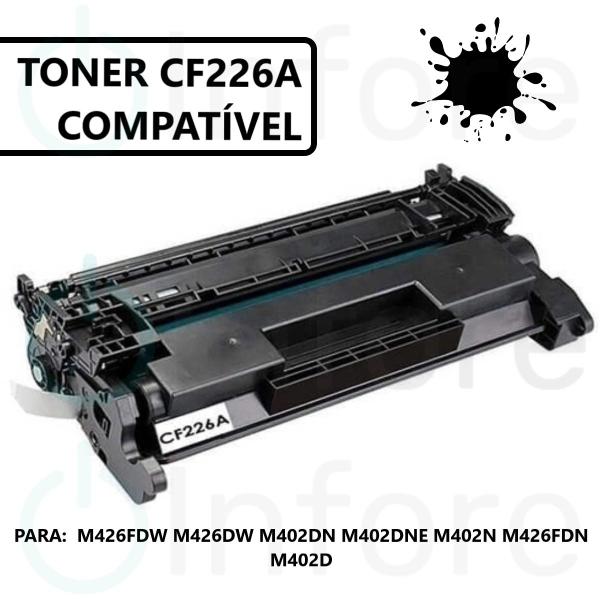 Imagem de Toner Compatível CF226A CF-226A 226A P/ Impressora M402n M426 MFP M426dw MFP M426fd M402d