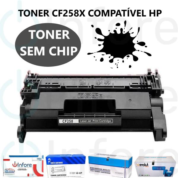 Imagem de Toner Compatível CF258X cf258 58X SEM CHIP Para Impressora M428fdw M404dw M428dw M404n - SEM CHIP