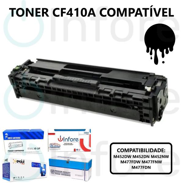 Imagem de Toner Compatível Cf410a 410a BK  M452DW M452DN M452NW M47FDW M477FNW M477FDN