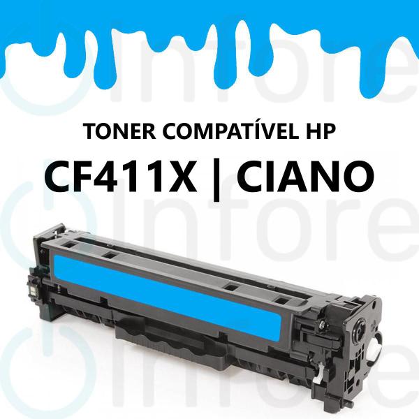 Imagem de Toner Compatível Cf411x 411x p/ M452DN M452NW M452DW M477FNW M477FDW M477FDN  Ciano