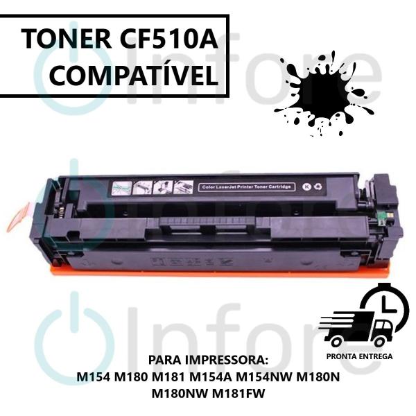 Imagem de Toner compatível cf510a preto  204a CF510A 204A  M180NW M180  Compativel