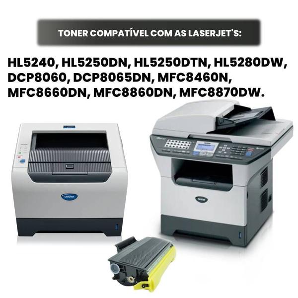 Imagem de Toner Compatível com Brother Tn580 Tn620 Tn650 Hl5340 Hl5370 Hl5380 Mfc8480 Hl5240 Hl5250 Dcp8065 Mfc846 8k