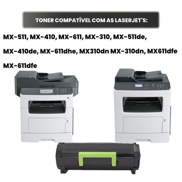 Imagem de Toner Compativel com Lexmark 60fbh00 604h Mx310 Mx410 Mx511 10k