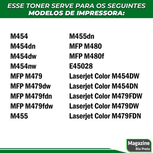 Imagem de Toner Compatível Com W2020a 414a 2.1k Laserjet M454dw M454DN M479FDW M479DW M479FDN Preto Black BK