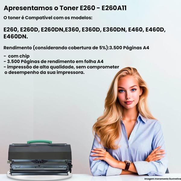 Imagem de Toner compatível E260 para Laserjet lexmark e-360