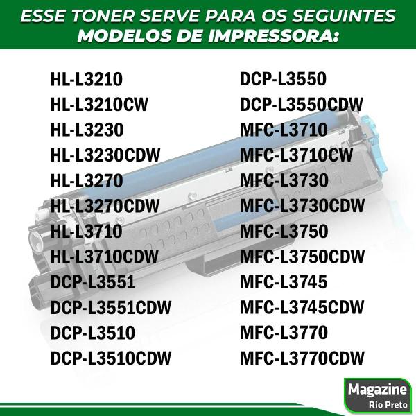 Imagem de Toner Compatível HL-L3210CW DCP-L3551CDW MFC-L3750CDW TN217 Ciano Azul Novo / Lacrado