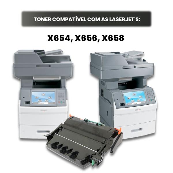 Imagem de Toner Compatível Lexmark Preto X654x11l X654/656/658