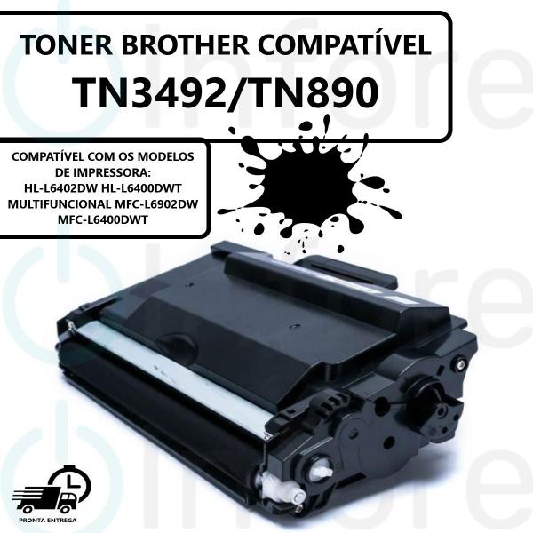 Imagem de Toner Compatível para Impressora L6402DW L6902DW Tn890 Tn-890 Tn3492 Tn-3492 Premium