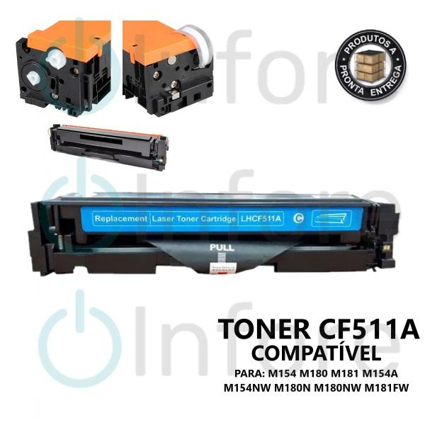 Imagem de Toner Compatível Para Impressora M180 M154 CF511A Ciano CF511 Cyan Compativel