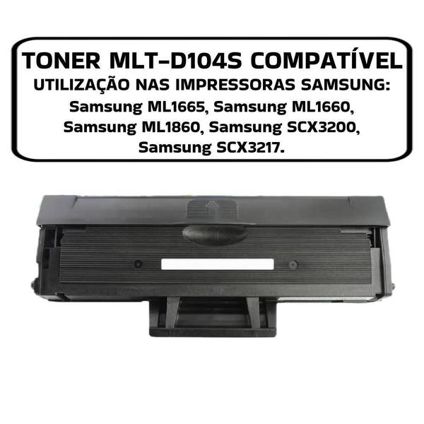 Imagem de Toner Compativel Para Impressora Scx-3200 Scx-3205w Ml1660 D104S