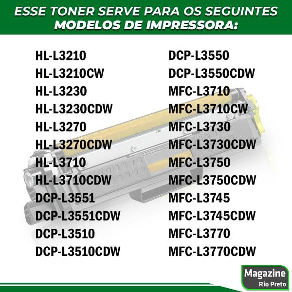 Imagem de Toner Compatível TN217 Amarelo HL-L3210CW DCP-L3551CDW MFC-L3750CDW Novo / Lacrado