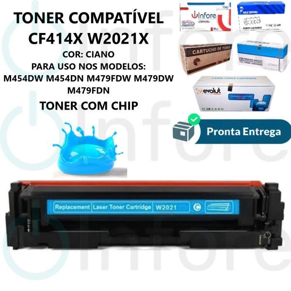 Imagem de Toner Compatível W2021X CF414X Ciano  M454DW M454DN M479FDW M479DW COM CHIP