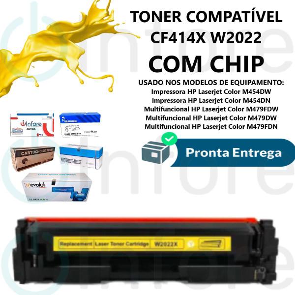 Imagem de Toner Compatível W2022X CF414X AMARELO COM CHIP M454DW M454DN M479FDW M479DW COM CHIP