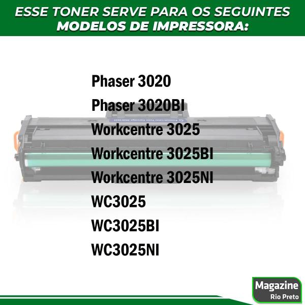 Toner Compatível Workcentre 3025 3025ni Phaser 3020 3020bi - Premium Imagem de Toner Compatível Workcentre 3025 3025ni Phaser 3020 3020bi