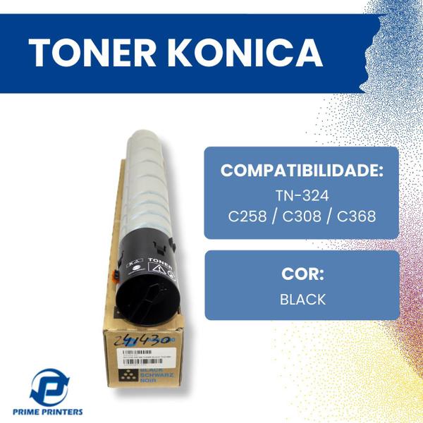 Imagem de Toner konica preto tn-324 / c258 / c308 / c368 black - a8da130