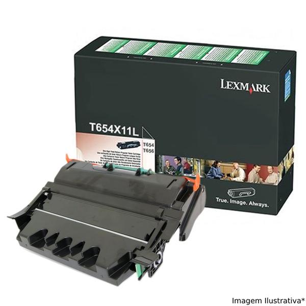 Imagem de Toner Para Impressora Lexmark T654 T656 T654x11 T654x11 T654x11l Preto 36k Original