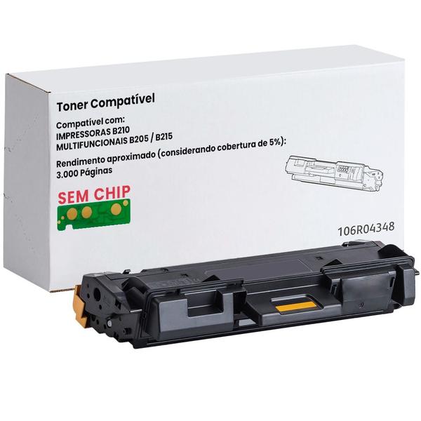 Imagem de toner para impressora xerox b210 / B215 / B205 compatível 106R04348 SEM CHIP