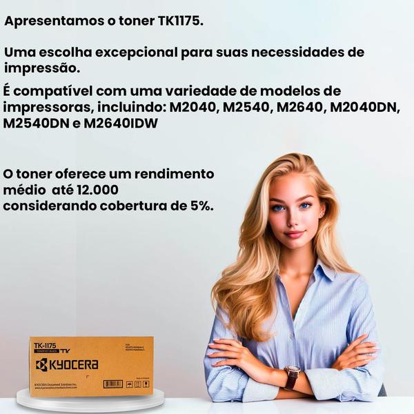 Imagem de Toner TK1175 Kyocera 12k para impressora Ecosys M2040DN