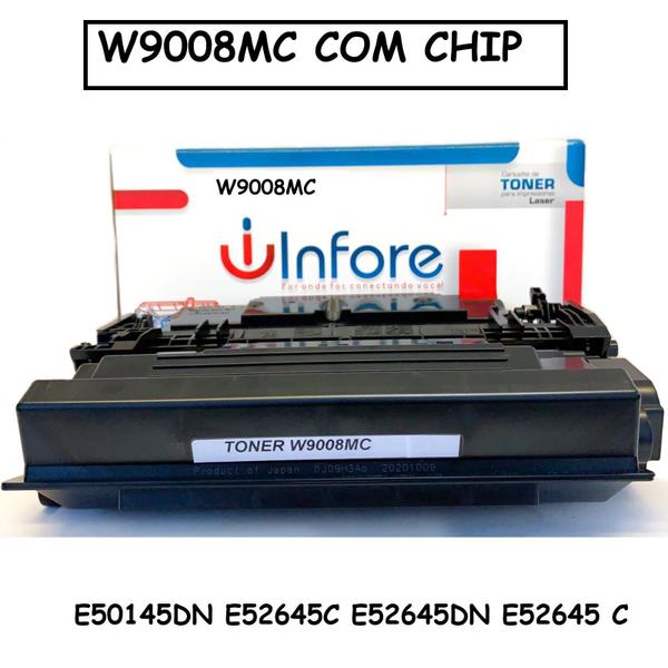 Imagem de Toner W9008mc COM CHIP Para 9008MC E50145dn 50145 DN E52645dn E52645c Preto Compatível