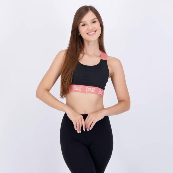 Imagem de Top Everlast Basic Feminino Preto e Rosa