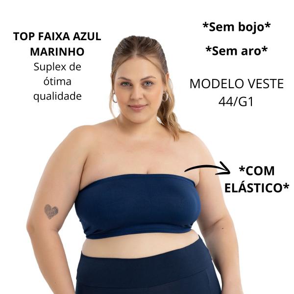 Imagem de Top Faixa Suplex Cropped Sem Alça Fitness Plus Size 3035.C1