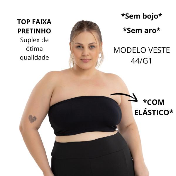 Imagem de Top Faixa Suplex Cropped Sem Alça Fitness Plus Size 3035.C1