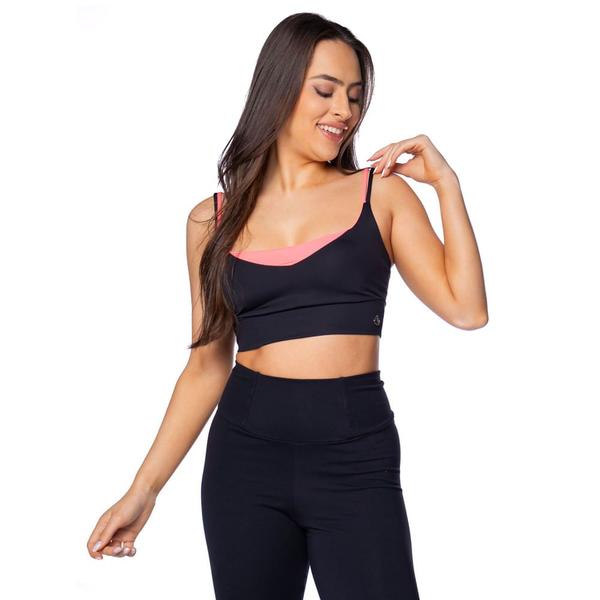 Imagem de Top Feminino Estilo do Corpo Opaque Gym Preto/Pink